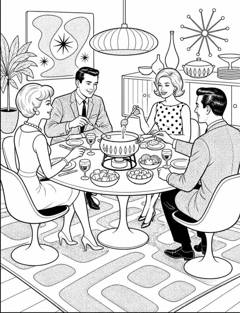 Entertaining in the 50's and 60's – Coloring Book – Page 2