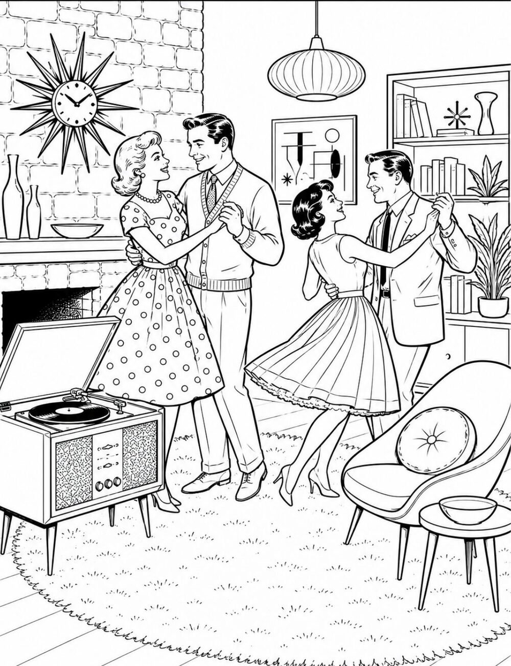 Entertaining in the 50's and 60's – Coloring Book – Page 4