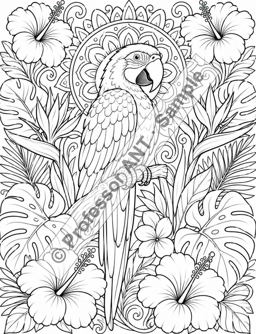 Exotic Birds coloring page 2