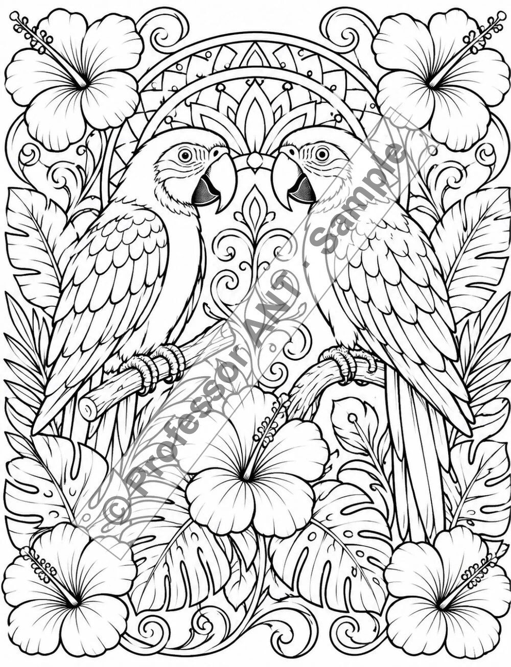 Exotic Birds coloring page 3