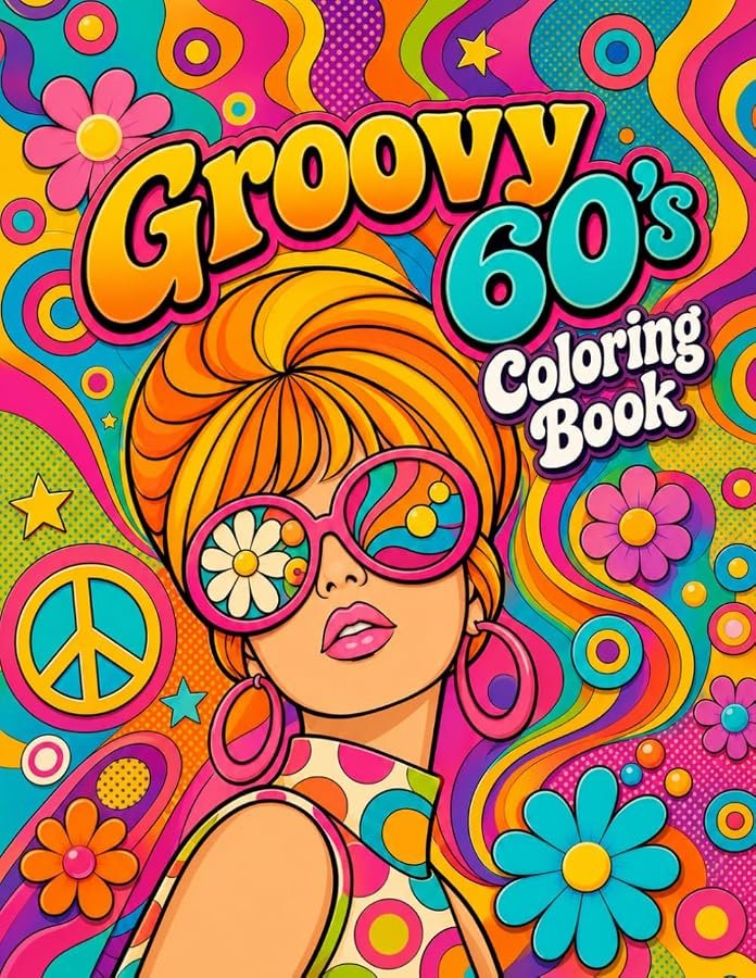 Groovy 60s Coloring Book Cover