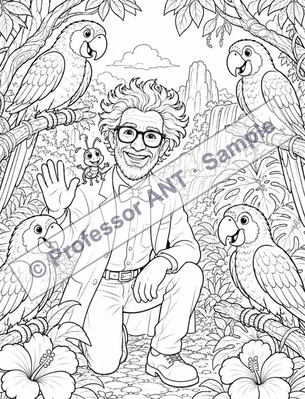 Professor ANT and Friends coloring page 1