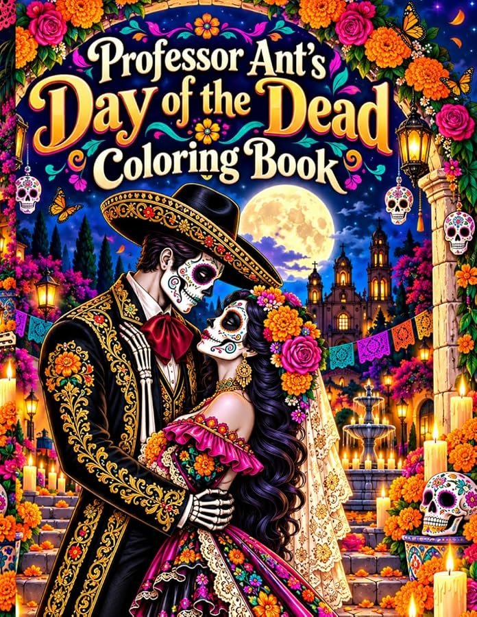 Professor Ant Day Of The Dead Coloring Book Cover