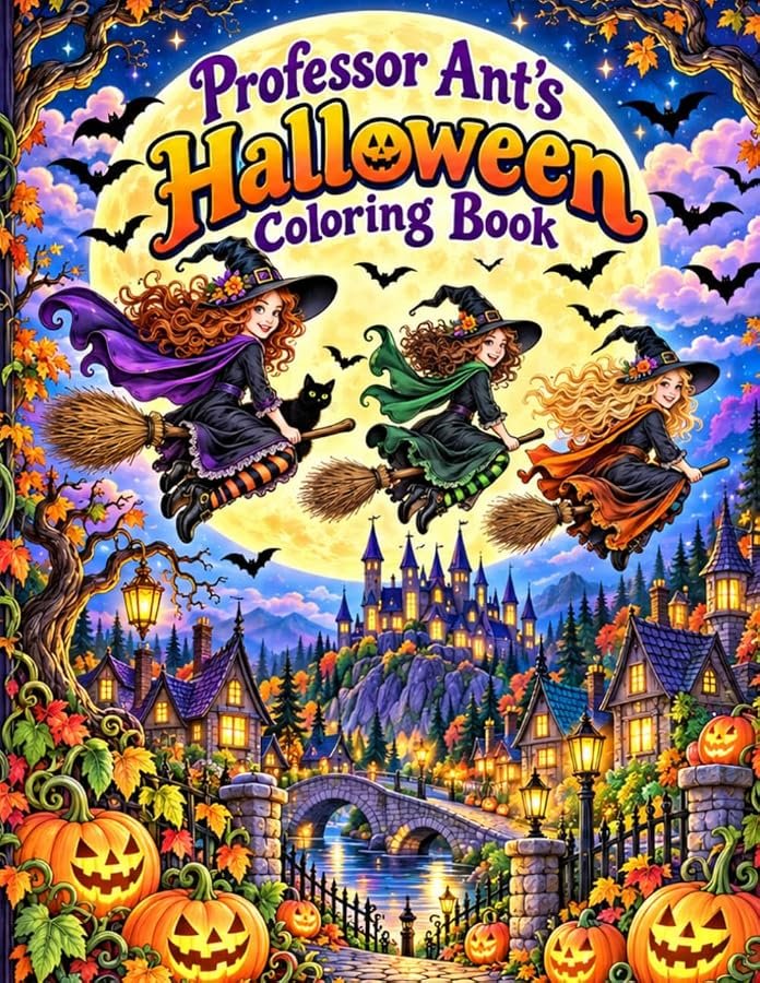 Professor Ant Halloween Coloring Book Cover