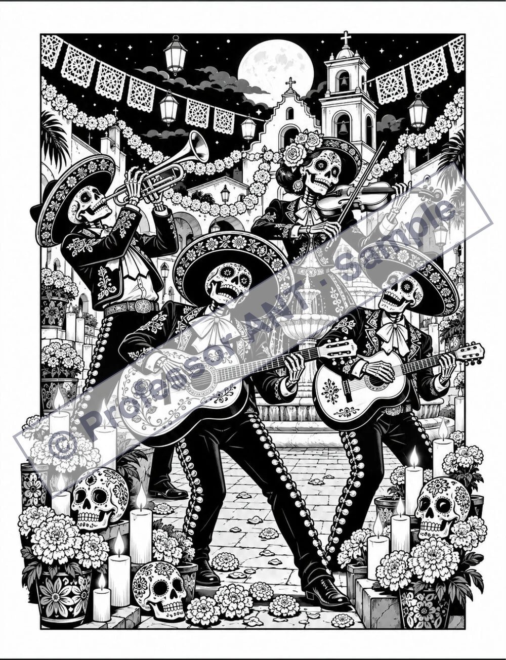 Professor ANT’s Day of the Dead coloring page 3