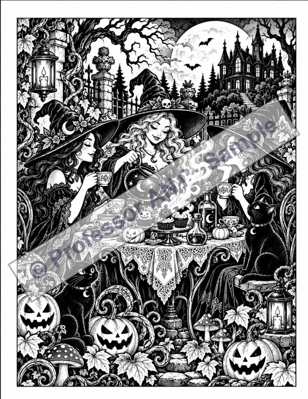 Professor ANT’s Halloween coloring page 1