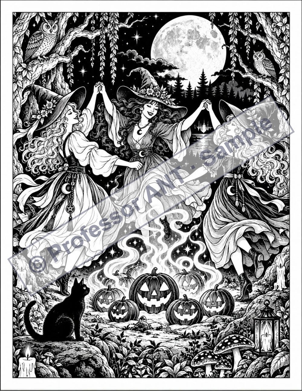 Professor ANT’s Halloween coloring page 4