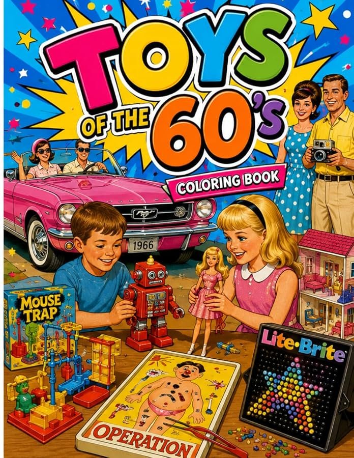 Toys Of The 60s Coloring Book Cover